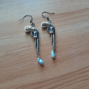 Western revolver earrings